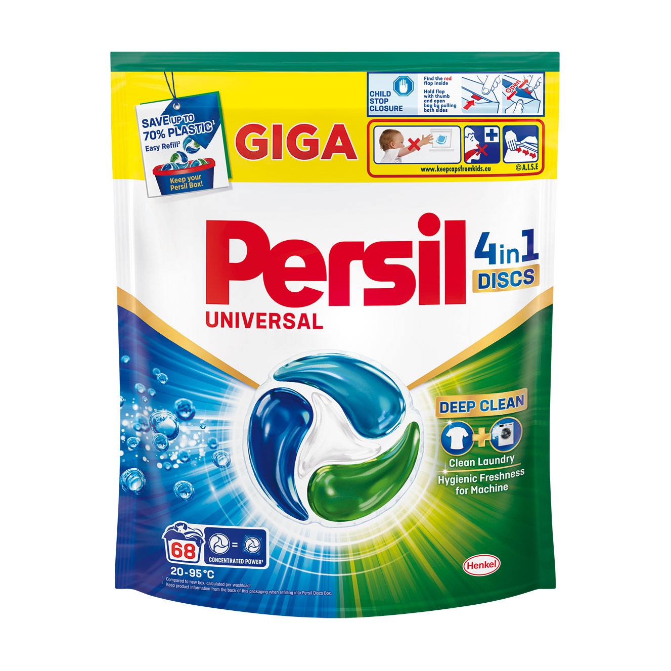 Капсули для прання Persil Power Caps Universal Deep Clean, 68 циклів прання, 68 шт
